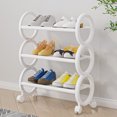 thumbnail image 4 of Matoen Shoe Rack with Wheels Movable Shoe Rack Organizer Three Tier Shoe Storage Cabinet for Everyday Items Suitable for Bedroom Closet Entryway Bedroom Under Table, 4 of 7