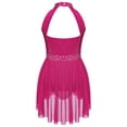 thumbnail image 4 of Runhomal Robe de Danse Ballet Sans Manches pour Filles Enfants, Justaucorps de Gymnastique Rose Vif&Noir 16, 4 of 7
