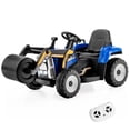 thumbnail image 1 of Costway Rouleau Compresseur pour Enfants 12 V Tracteur Électrique Télécommandé avec Musique et Lumière DEL Bleu, 1 of 10