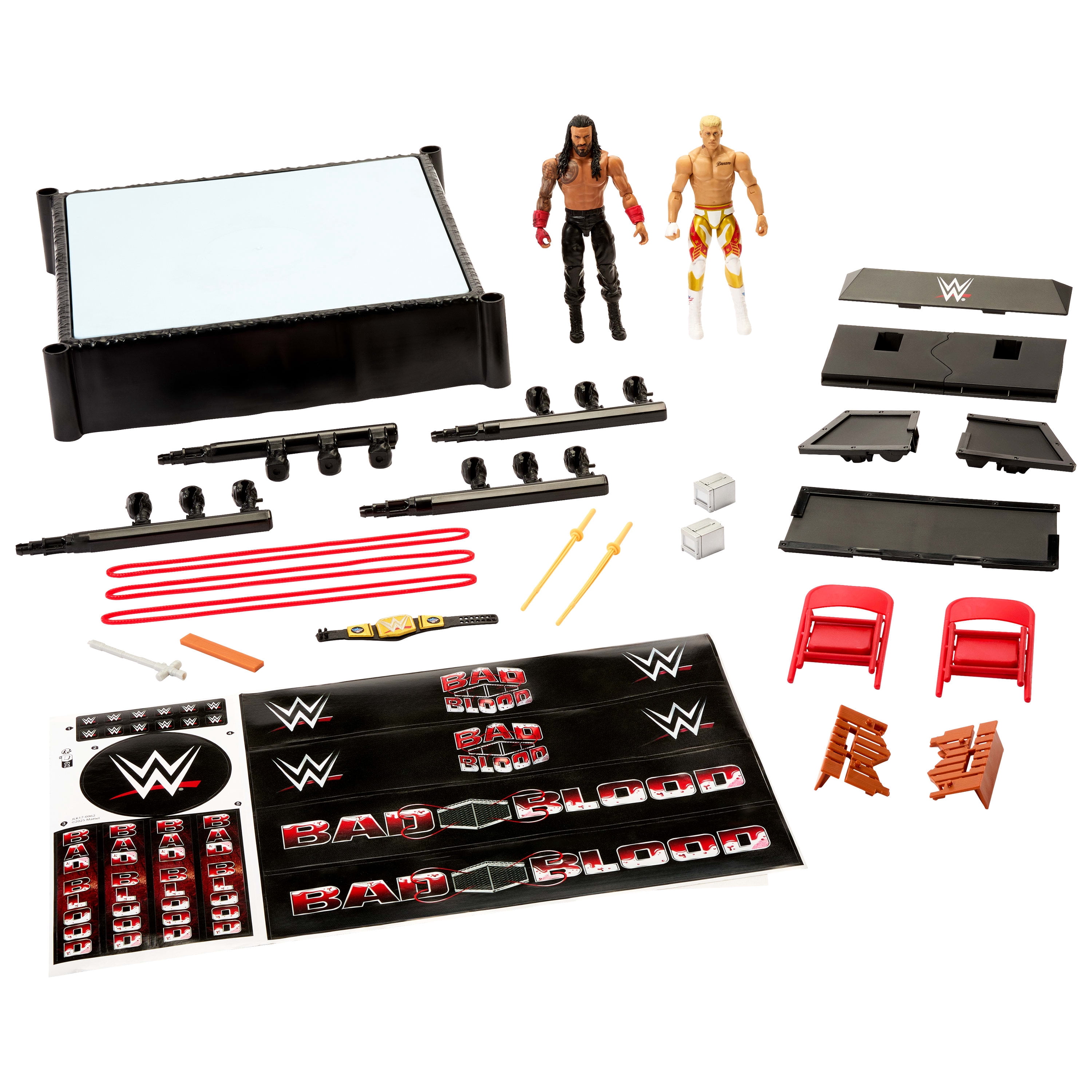 WWE Main Event Mayhem Playset with 2 Action Figures, Exclusive Ring ...