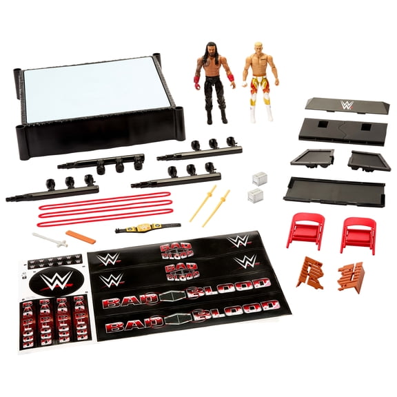 WWE Main Event Mayhem Playset with 2 Action Figures, Exclusive Ring & Table, Plus 10 Accessories