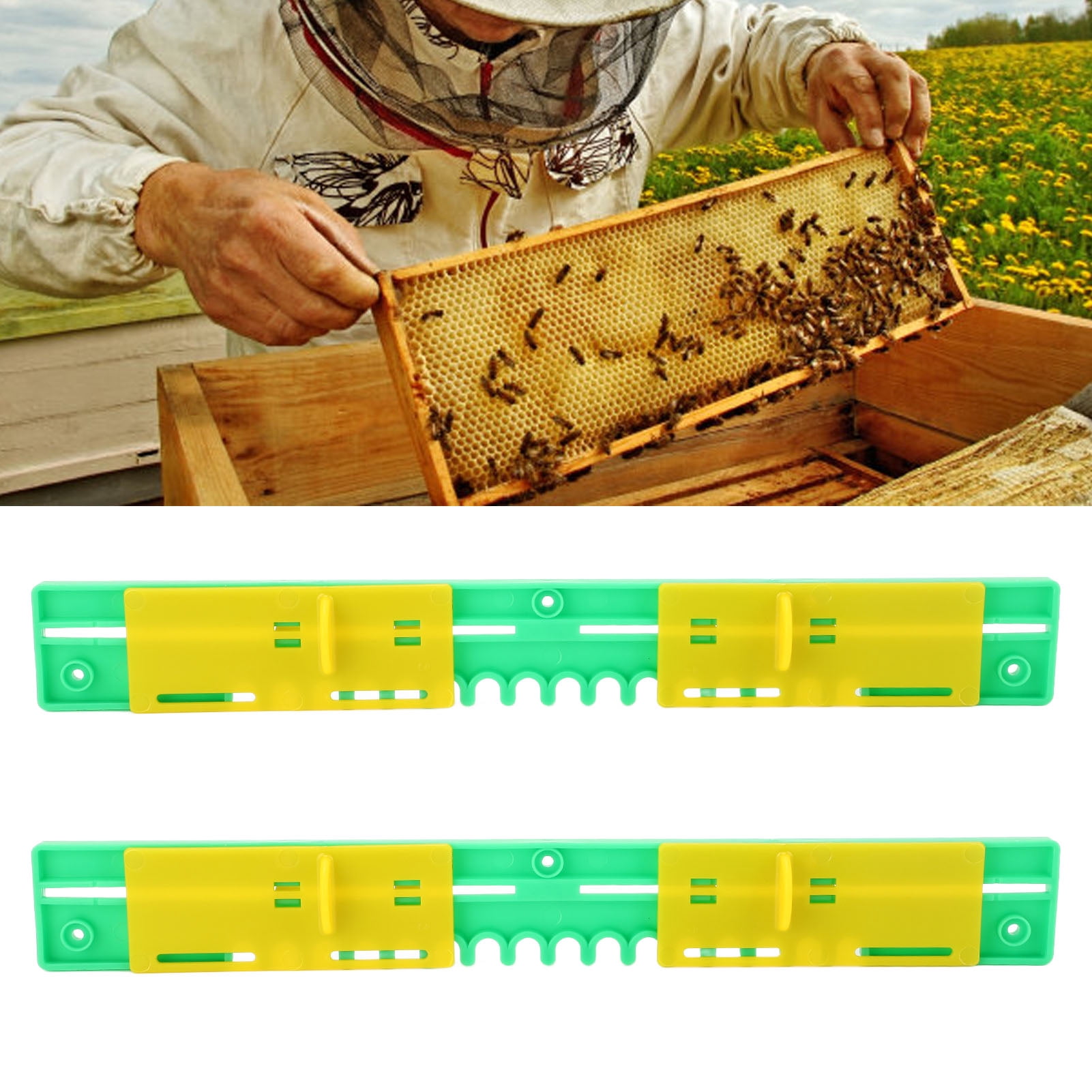 Barrières de Porte Coulissante pour Abeilles Anti-Évasion Réducteur d'Entrée de Ruche pour Apiculture 2 Pcs