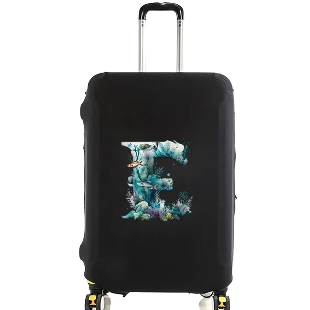 Luggage Covers Protective Cover Travel Luggage Scratch Proof Dust Cover Reusable Dust Cover Washable Fish Letter Print Pattern 8fish letter E L