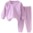 thumbnail image 1 of REDARER Girls Outfit Set Long Sleeve Top and Bottom Seamless Comfortable for Homewear Everyday Use Spring Autumn,Size:1-2 Years, 1 of 3