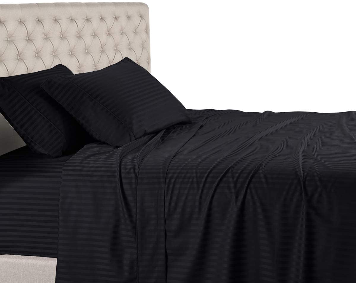 1200 Thread Count 3 Piece ( 1-Fitted Sheet + 2 - Pillow Cases ) Fitted Sheet 27 Inch Deep Pocket 100% Egyptian Cotton