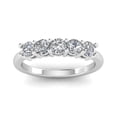 thumbnail image 1 of 1.00ctw Diamond Five Stone Wedding Band in 14k White Gold (G-H, I2), 1 of 2