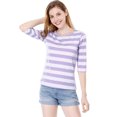 thumbnail image 3 of INSPIRE CHIC T-Shirt Décontracté Imprimé pour Femmes à Manches au Coude et Col Rond, 3 of 7