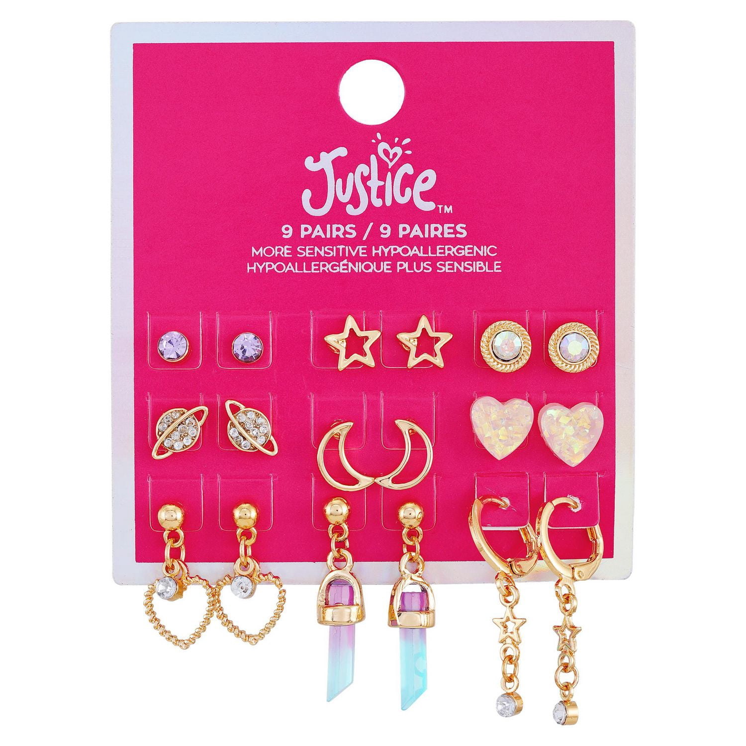 Ensemble de boucles d'oreilles Justice