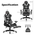 thumbnail image 3 of Goplus Massage Gaming Chair Reclining Swivel Racing Office Chair with Footrest White, 3 of 10