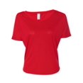 thumbnail image 2 of Bella Women's Cutout Back Flowy T-Shirt, Red M, 2 of 2