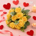 thumbnail image 4 of Wdhugt Yellow Artificial Flowers Bouquets For Home Weddings Decorative Fake Money Roses Bunch Plastic Fabric Floral Arrangement Gift Home Party Decor Yellow, 4 of 7
