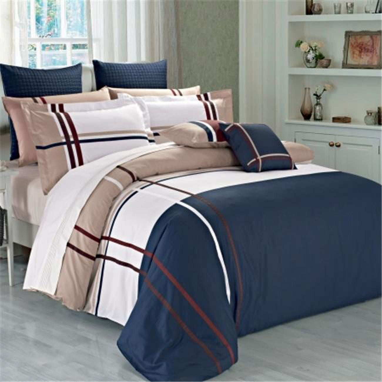 North Home WILSON00DCQN Wilson Duvet Cover Set, Queen Size