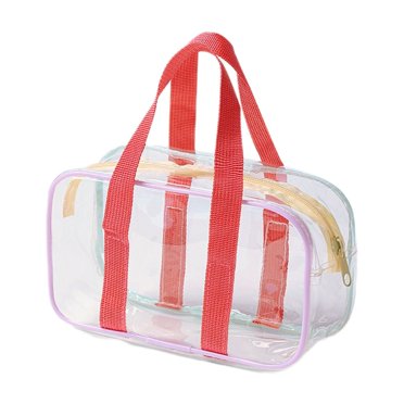 Clear PVC Beach Bag Tote with Shoulder Strap – 13.77 in x 10.23 in x 1.18 in, Waterproof Transparent Storage Bag for Toiletries, Towels, and Cosmetics