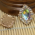thumbnail image 2 of 10x Crystal Rhines Button Flatback Cabochon Embellishments AB Color 30x25mm, 2 of 7