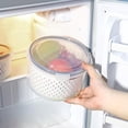 thumbnail image 3 of Rbaofujie Bento Snack Box Fruit Vegetable Storage Containers for Fridge Draining Fresh Containers 3 In 1 Produce Storage Containers Large Organizer Bins with Lid & Colander Meal Prep Containers, 3 of 4