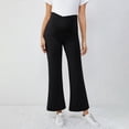 thumbnail image 4 of Maternity Pants Flare Over The Belly Stretchy Work Pregnancy Trousers Wide Leg Design with Pockets for Comfort and Style, 4 of 7