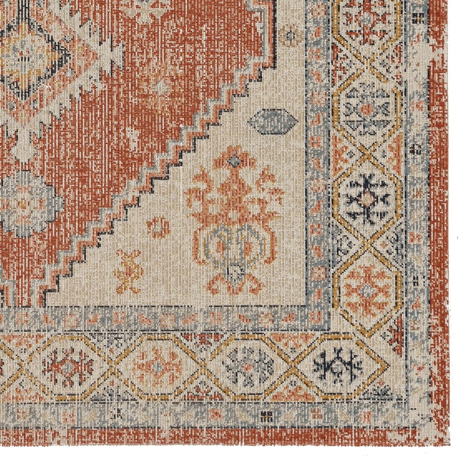 Tapis d'appoint Grand Zéro Lofton ivoire et rouille de 3 pi x 5 pi