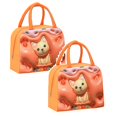 thumbnail image 1 of Oleegame 2 Pcs Sac de Rangement pour Produits à Main Sac Isolé Sac pour Boîte à Lunch Sac à Lunch Chiot Brun (Isolation 3D) Orange, 1 of 9