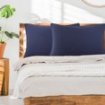thumbnail image 1 of PiccoCasa 2Pcs Brushed Microfiber Zippered Pillowcases Navy King, 1 of 7
