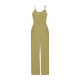 thumbnail image 4 of RKSTN Jumpsuits for Women 2024 V Neck Sleeveless Jumpsuits Spaghetti Straps Solid Color Loose Plus Size Long Pants Rompers with Pockets, 4 of 4