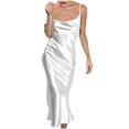 thumbnail image 1 of XZNGL Robe d'Été Ample pour Femmes Robe d'Été pour Femmes à Bretelles en Soie et Satin Queue de Poisson Ample et Confortable Robe Ample pour Femmes Été, 1 of 9