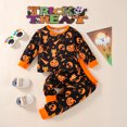 thumbnail image 2 of Enfants Bébé Filles Garçons Vêtements d'Halloween Imprimé Manches Longues Tops Pantalons Pyjamas, 2 of 7