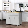 thumbnail image 2 of HOMCOM Kitchen Island on Wheels, Kitchen Cart w/ Drawers, Storage Cabinets, 2 of 10