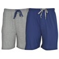 thumbnail image 1 of Hanes Men`s 2-Pack Knit Short,Blue Depth/Active Grey Heather,Small, 1 of 7