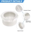 thumbnail image 4 of 10 Pcs Réducteur de PVC Bague Filetage Mâle G2" à Filetage Femelle G1-1/2 Pouces, Blanc, 4 of 7
