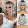 thumbnail image 1 of RKSTN Wigs Human Hair Women With Short Curly Bangs Glueless Wigs, 1 of 5