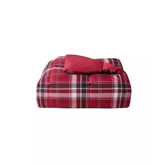 Essentials by Martha Stewart Collection Carreaux Réversibles, Très Grand Lit, Rouge