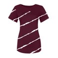 thumbnail image 3 of Pompotops Mode Femmes Dentelle Patchwork Imprimé Manches Courtes Col Rond Hauts Décontractés Blouse, 3 of 6
