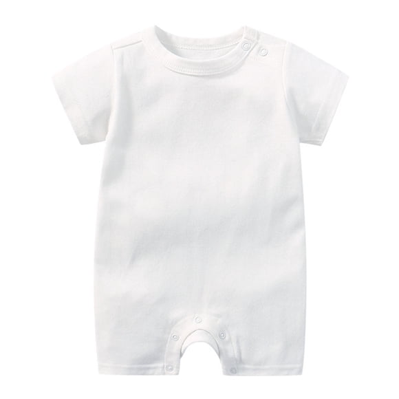 sertiohcv Newborn Boy Girl Romper Bodysuit Baby Boys Girls Short Sleeve Romper White Size for 18-24 Months