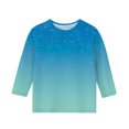 thumbnail image 4 of Posijego Garçons Filles T-Shirt à Manches 3/4 Imprimé Col Rond T-Shirts d'Été Hauts Décontractés pour Enfants, 4 of 4