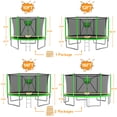 thumbnail image 2 of KOFUN 1500LBS 16FT Trampoline for Kids and Adults Outdoor Backyard Trampoline with Safety Enclosure Net, Removable Basketball Hoop, Ladder, Light, 2 Balls, Green, 2 of 7