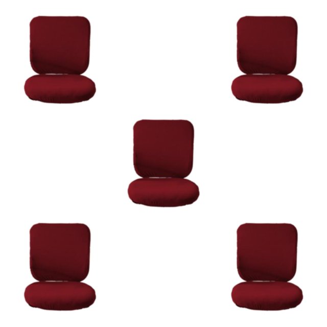 Baohd Computer Chair Cover Swivel Chair Cover Rotating for Chair Wine Red Backrest + Cushion Cover 5Set