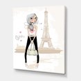 thumbnail image 3 of Designart Cute Girl By The Tour Eiffel In Paris Canvas Wall Art, 3 of 4