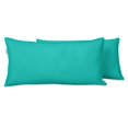 thumbnail image 1 of VargottamIndoor/OutdoorPolyester FabricLumbarPillowCover,All-Weather Waterproof Rectangular Cushion Case for Patio Furniture,12" x 24"Set of 2-Turquoise Green, 1 of 7