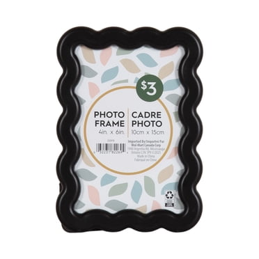 DesignOvation Rosita 4" x 6" Black Wavy Decorative Tabletop Picture Frame