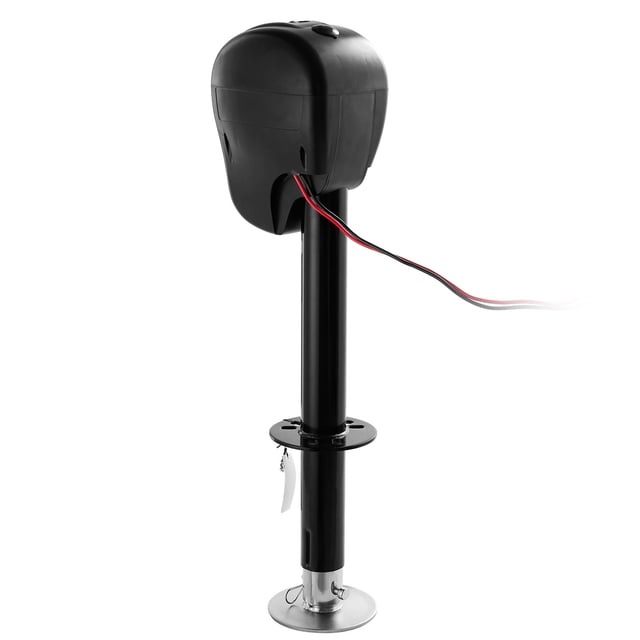 KFFKFF Electric Trailer Jack, 3500 lbs, Heavy Duty RV Electric Power Tongue Jack with 2 Way Connector, Memory Function, Crank Handle & Weatherproof Jack Cover, 9.5"-26.3" Lift