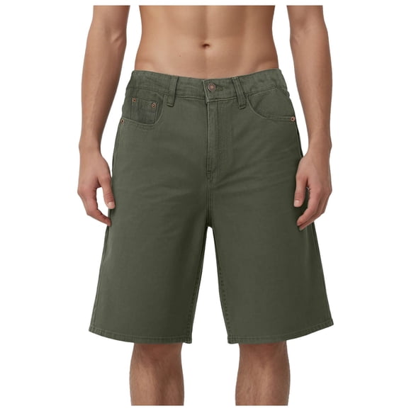 Ketyyh-chn99 Men's Baggy Jeans Men's Denim Shorts Men's Denim Shorts Size for L,Green