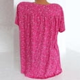 thumbnail image 5 of TIMIFIS Tuniques à Fleurs pour Femmes, Blouse Décontractée à Col en V, Manches Courtes, T-Shirts à Boutons, 5 of 5