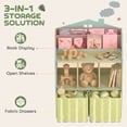 thumbnail image 4 of Qaba Toy Storage Unit with Book Display, Shelves, Fabric Drawers, Green, 4 of 10