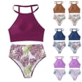thumbnail image 1 of Bikini Sets For Women High Waisted Womens Two Piece Swimsuits Tummy Control Tankini Plus Size Bathing Suit Halter V Neck Swimwear, 1 of 8