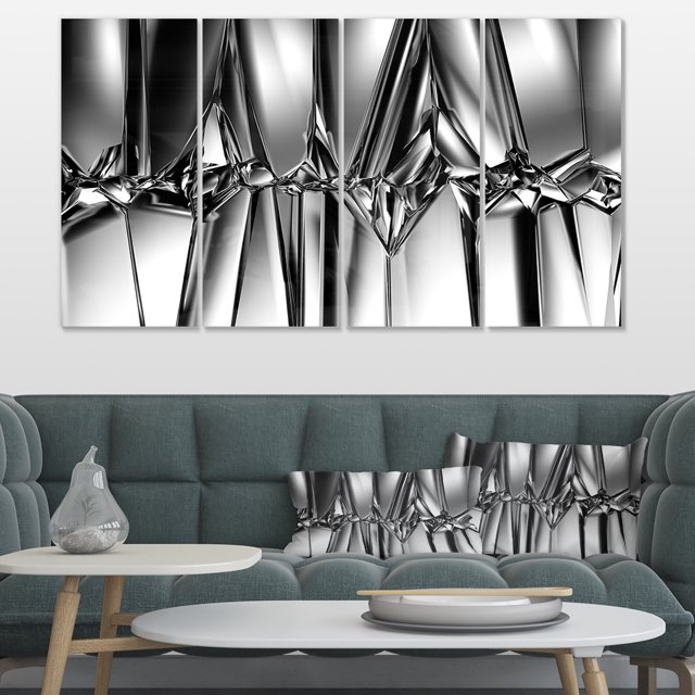 Black White Crystal Background - Abstract Canvas Art Print