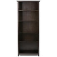thumbnail image 2 of Simpli Home Amherst Solid Wood 70" Tall 5-Shelf Bookcase in Hickory Brown, 2 of 7