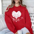 thumbnail image 2 of Penkiiy Chandails en Molleton de la Saint-Valentin Love Heart : Chandails en Molleton de la Saint-Valentin pour Femmes Décontracté Graphique Adorable Pull à Manches Longues L Rouge, 2 of 7