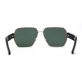 thumbnail image 2 of Womens Metal Rim Oversize Mafia Mob Fashion Sunglasses Gold Black Green, 2 of 4