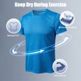 thumbnail image 2 of T-shirt Ample pour Homme à Col Rond, Manches Courtes, Extensible, Séchage Rapide, Course, gym, Mise en Forme, 2 of 8