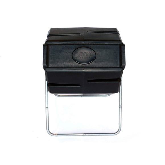 FCMP Outdoor 37 Gallon Single Chamber Roto Tumbling Garden Composting Bin, Black